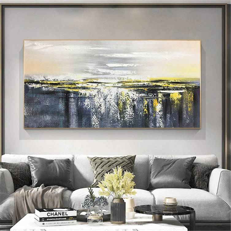 Gold Handmade Original Leaf Your Contemporary Bedroom Abstract EEZ06
